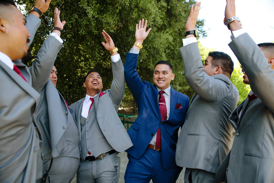 Groom and his buddies bonded before his wedding started