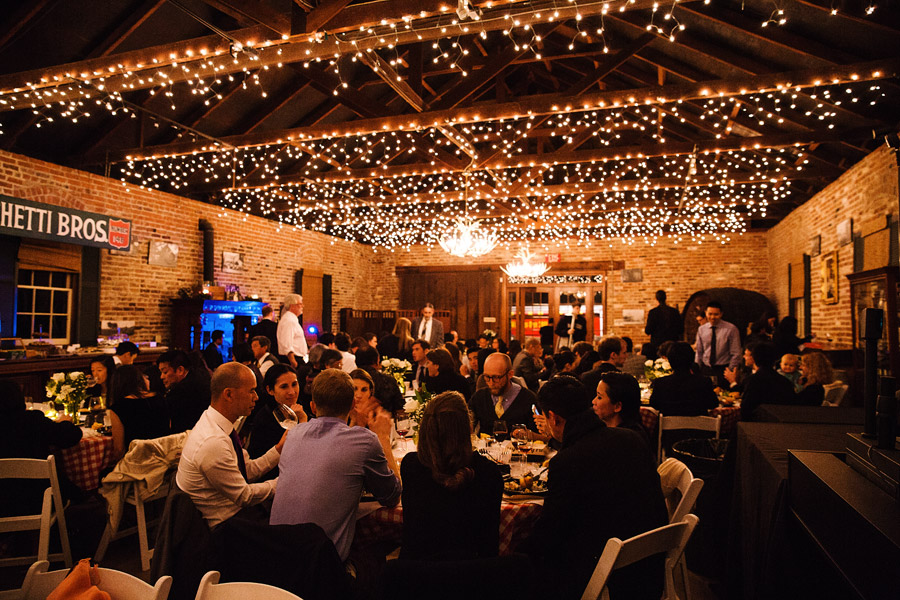 The interior shot of the Wedding Reception at Picchetti Winery