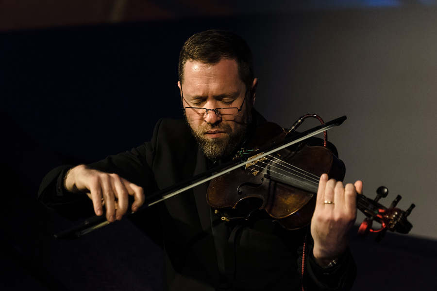 A violinist performed at San Jose Tech Museum