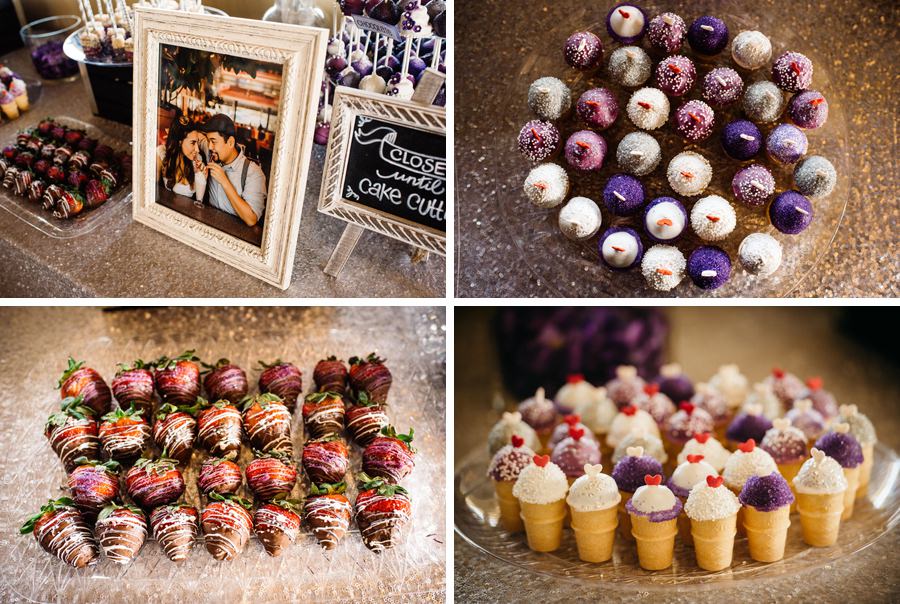 A Collage of sweets and deserts at a Wedding